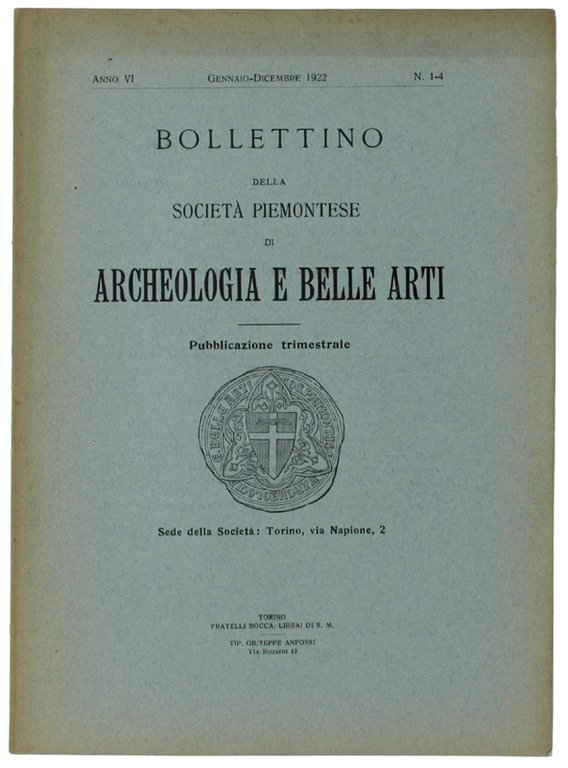 BOLLETTINO DELLA SOCIETA' PIEMONTESE DI ARCHEOLOGIA E BELLE ARTI. Anno … | Immagine Gallery 2