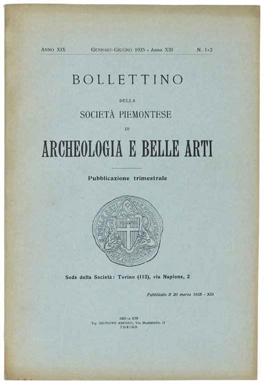 BOLLETTINO DELLA SOCIETA' PIEMONTESE DI ARCHEOLOGIA E BELLE ARTI. Anno … | Immagine Gallery 2