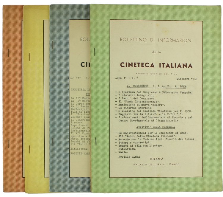 BOLLETTINO DI INFORMAZIONI DELLA CINETECA ITALIANA. Archivio Storico del Film