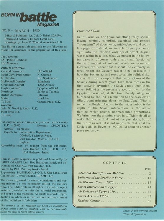 BORN IN BATTLE MAGAZINE N. 9 - March 1980.