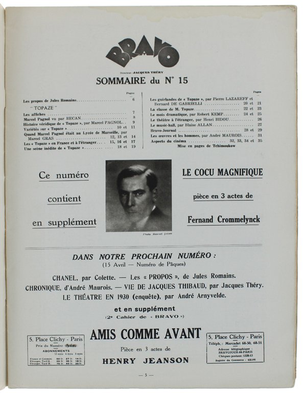 BRAVO - Mensuel. N° 15 de Mars 1930.