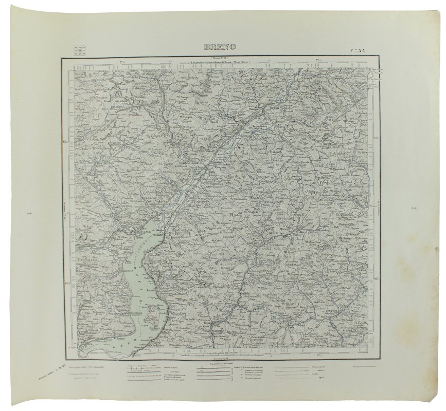 BRENO. Foglio 34 della Carta Topografica del Regno d'Italia e …