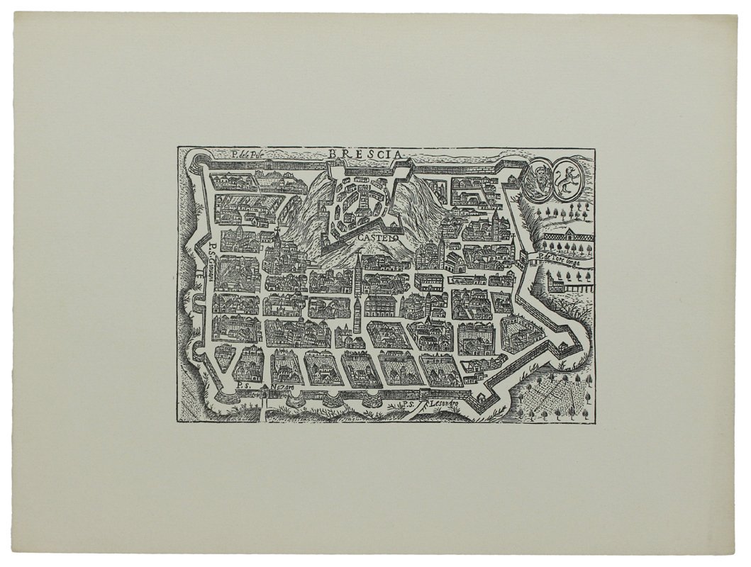 BRESCIA: ANTICA MAPPA/ VEDUTA - Ristampa anastatica (1970 ca.) | Immagine principale