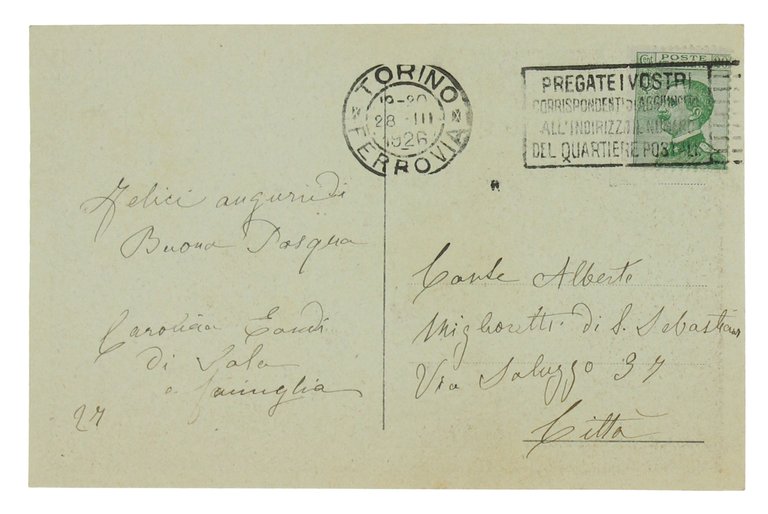 BUONA PASQUA Cartolina vintage del 1926 viaggiata - Graziosa, in …