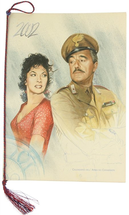 CALENDARIO DELL'ARMA DEI CARABINIERI 2002 con cordoncino originale