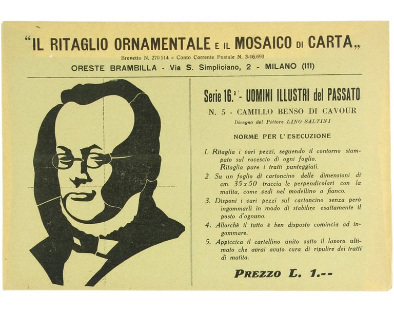 CAMILLO BENSO DI CAVOUR. Il Ritaglio Ornamentale e il Mosaico …