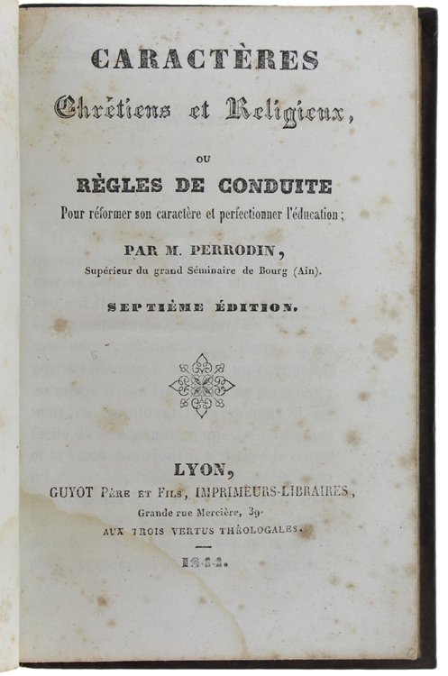 CARACTERES CHRETIENS ET RELIGIEUX.