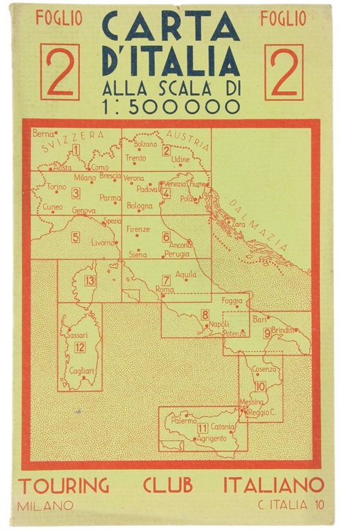 CARTA D'ITALIA alla scala 1:500.000. Foglio 2.