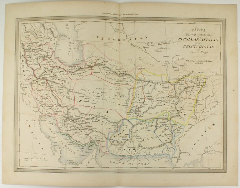 CARTA DEGLI STATI DI PERSIA AFGANISTAN E DEL BELUTCHISTAN.