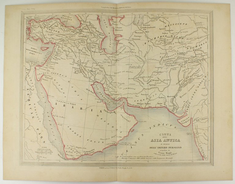 CARTA DELL'ASIA ANTICA AI TEMPI DELL'IMPERO PERSIANO.