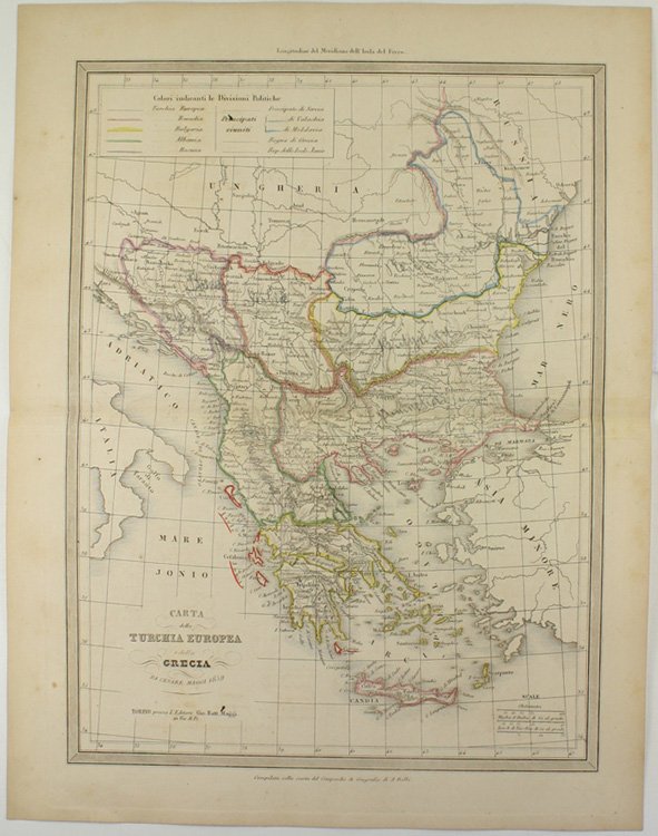 CARTA DELLA TURCHIA EUROPEA E DELLA GRECIA.