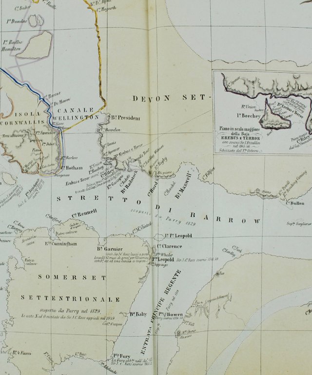 CARTA DELLE TERRE POLARI ARTICHE DALLA BAIA DI BAFFIN ALL'ISOLA …