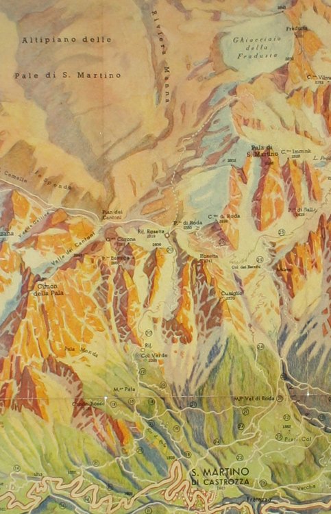 CARTA PLASTIGRAFICA DI S.MARTINO DI CASTROZZA E DINTORNI.