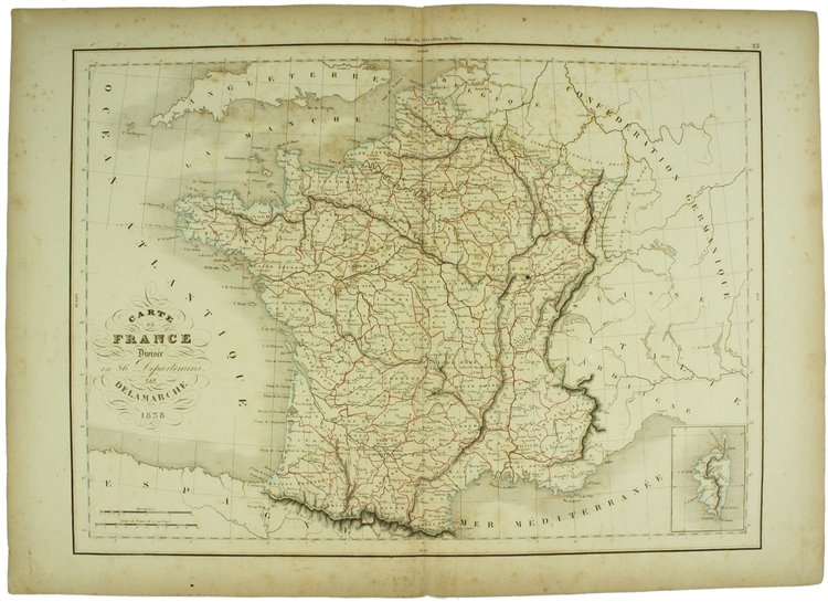 CARTE DE FRANCE DIVISEE EN 86 DEPARTEMENS. | Immagine Gallery 2
