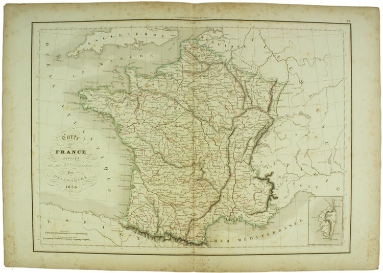 CARTE DE FRANCE DIVISEE EN SES 32 PROVINCES - 1838 …