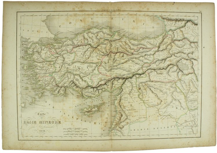 CARTE DE L'ASIE MINEURE - 1838 couleurs