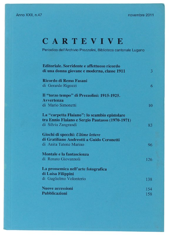 CARTEVIVE. Anno XXII n. 47 / novembre 2011