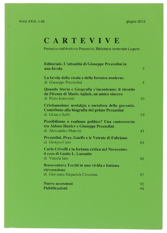 CARTEVIVE. Anno XXIiI n. 48 / giugno 2012