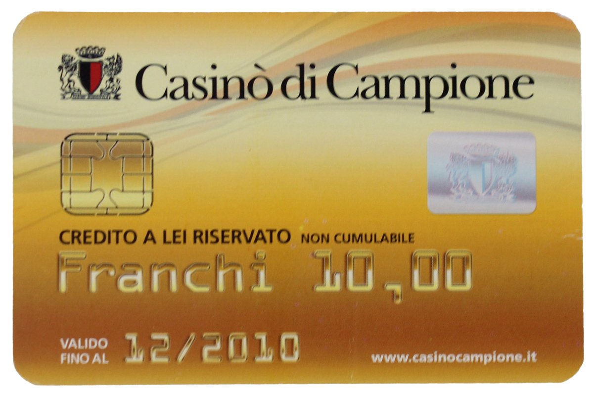 CASINO' DI CAMPIONE. Buono originale del valore 10,00 franchi svizzeri …