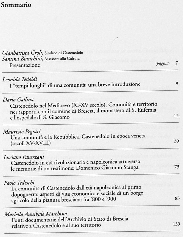 CASTENEDOLO. Una comunità bresciana e la sua identità storica (secc. … | Immagine Gallery 4