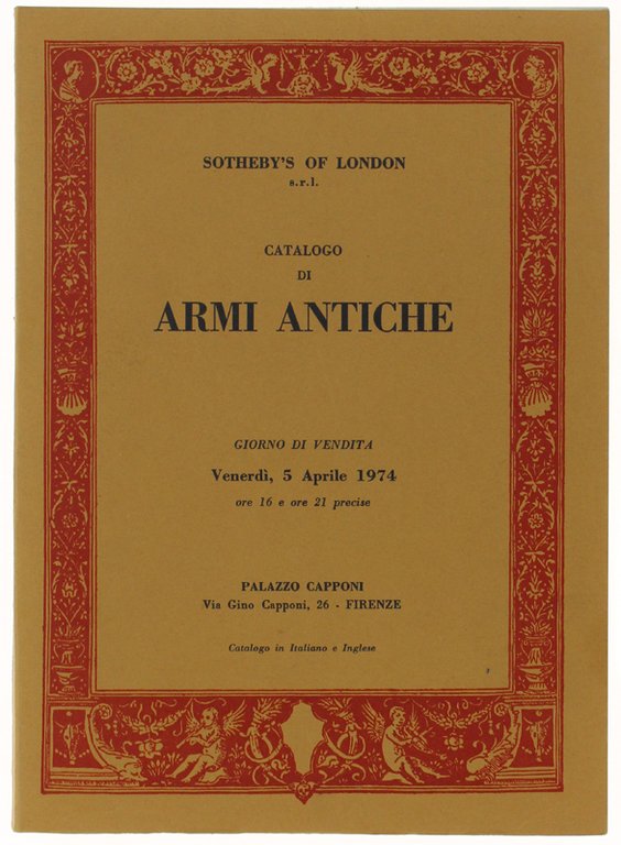 CATALOGO DI ARMI ANTICHE.