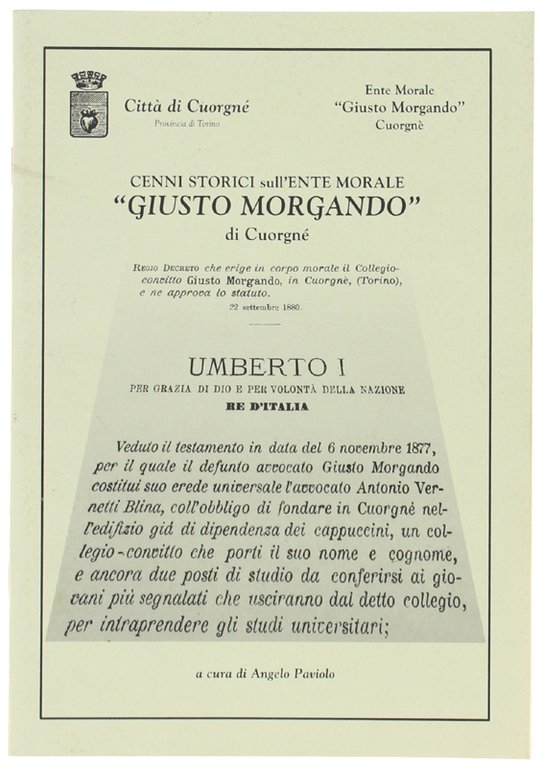 CENNI STORICI SULL'ENTE MORALE "GIUSTO MORGANDO" DI CUORGNE'. | Immagine Gallery 2