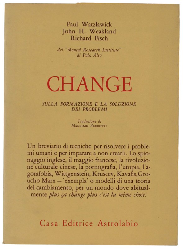 CHANGE. Sulla formazione e la soluzione dei problemi.