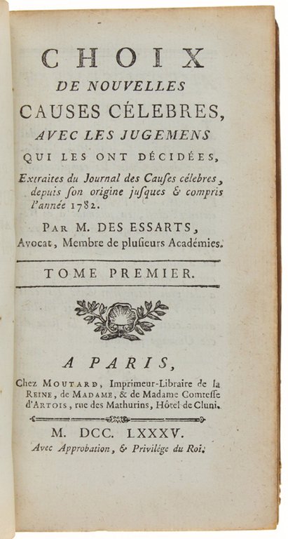 CHOIX DE NOUVELLES CAUSES CELEBRES, AVEC LES JUGEMENS QUI LES …