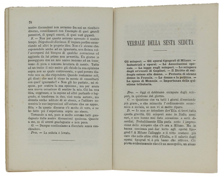 CIARLE E PENSIERI : DISPUTE SU COSE DEL GIORNO.