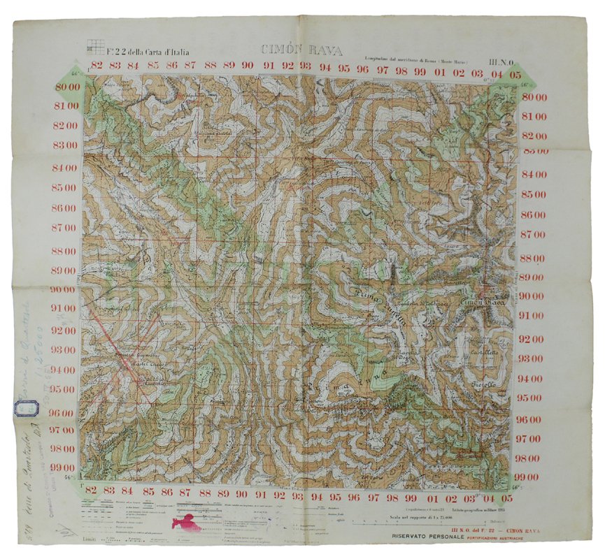 CIMON RAVA. F° 22 III.N.O. della Carta d'Italia. Scala 1:25.000 …