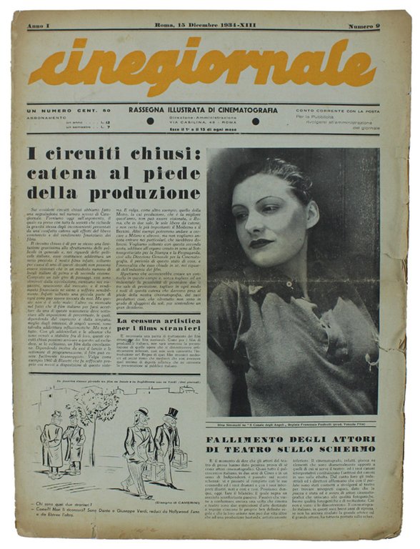 CINEGIORNALE. Rassegna illustrata di cinematografia. Anno I/1934 n. 9