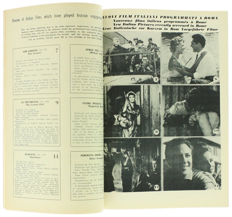 CINEMUNDUS EXPORT. Revue Internationale de Cinematographie. 1953 n. 1 e …