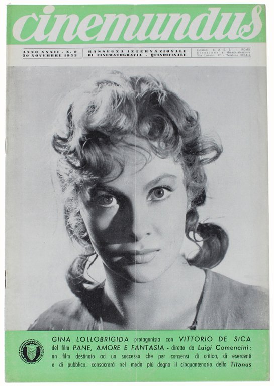 CINEMUNDUS n.9 / 1950: GINA LOLLOBRIGIDA IN PANE AMORE E …