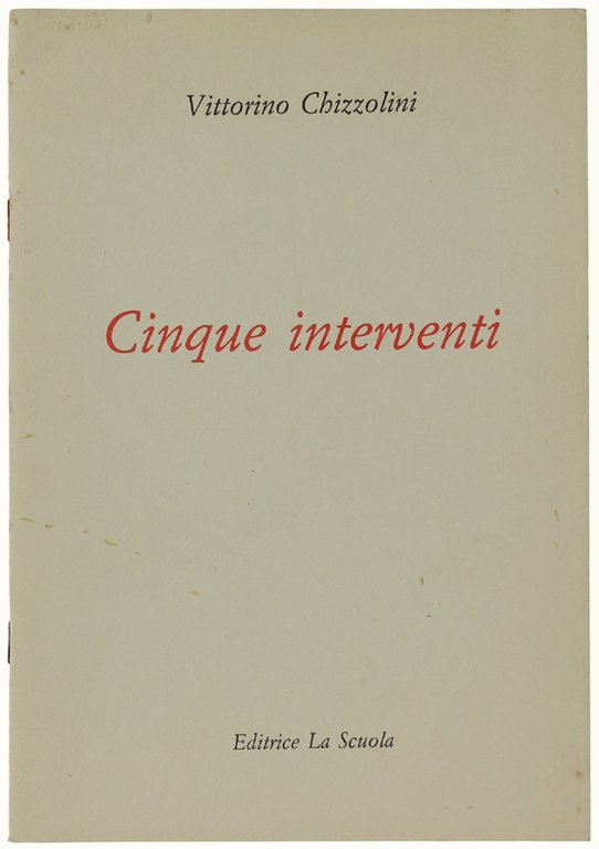 CINQUE INTERVENTI. A cura di Enzo Giammancheri. | Immagine Gallery 2