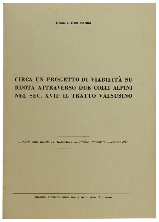CIRCA UN PROGETTO DI VIABILITA' SU RUOTA ATTRAVERSO DUE COLLI …