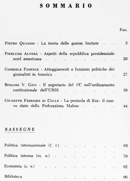 CIVITAS. Rivista mensile di studi politici. Anno VIII - N. …