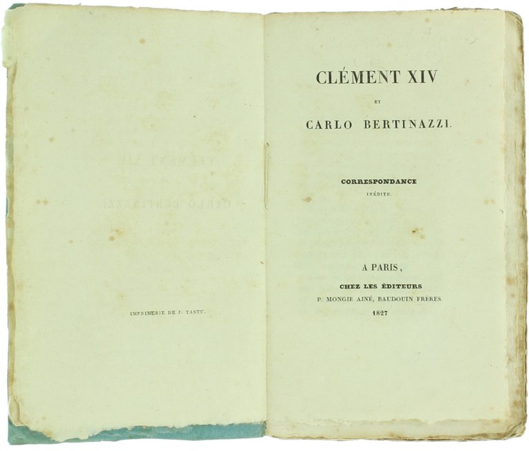 CLEMENT XIV ET CARLO BERTINAZZI. Correspondance inédite.