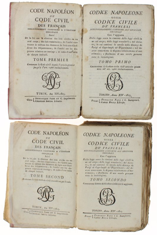 CODE NAPOLEON ou CODE CIVIL DES FRANÇAIS - CODICE NAPOLEONE …