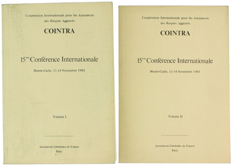 COINTRA - 15ème CONFERENCE INTERNATIONALE. Monte-Carlo, 11-14 Novembre 1985.