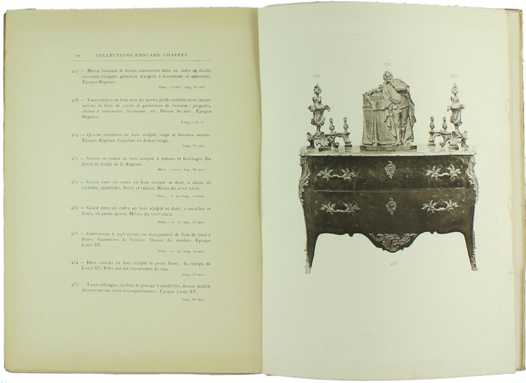 COLLECTIONS E.CHAPPEY. XVIIIe siècle. TOME Premier. CATALOGUE DES OBJETS D'ART …