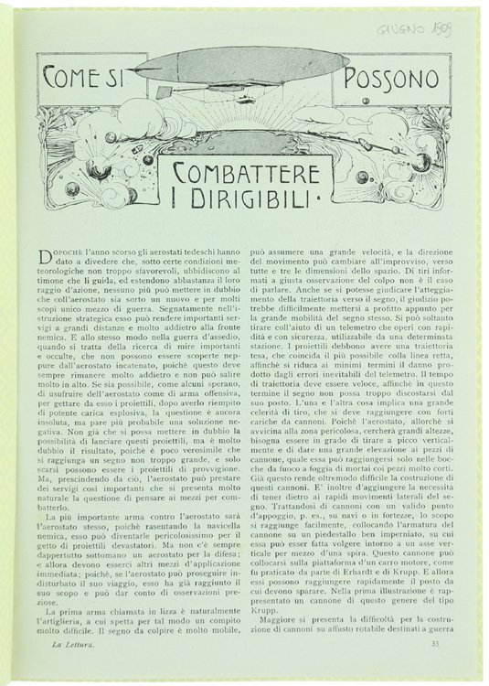 COME SI POSSONO COMBATTERE I DIRIGIBILI.