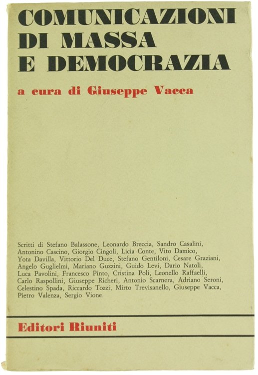 COMUNICAZIONI DI MASSA E DEMOCRAZIA.