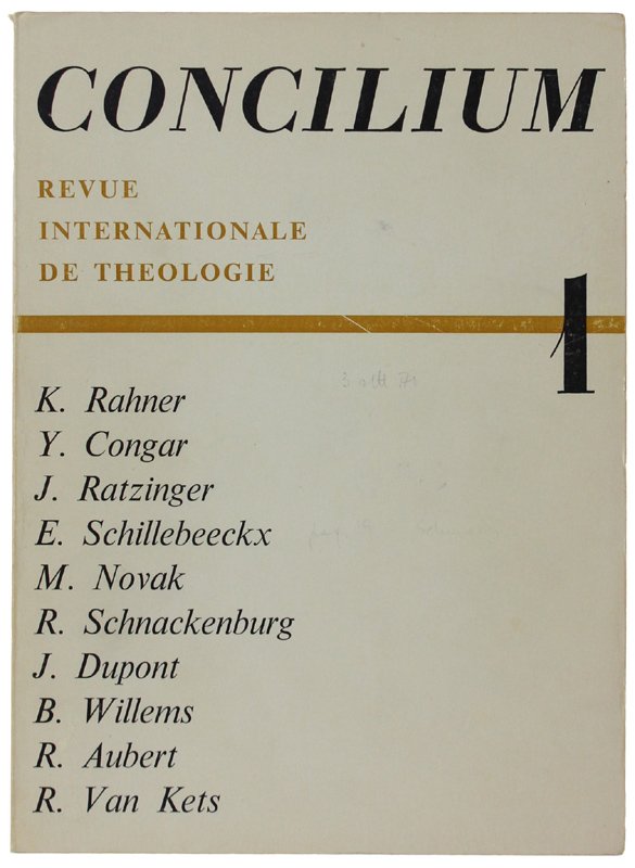 CONCILIUM. Revue Internationale de Théologie. N° 1 | Immagine principale