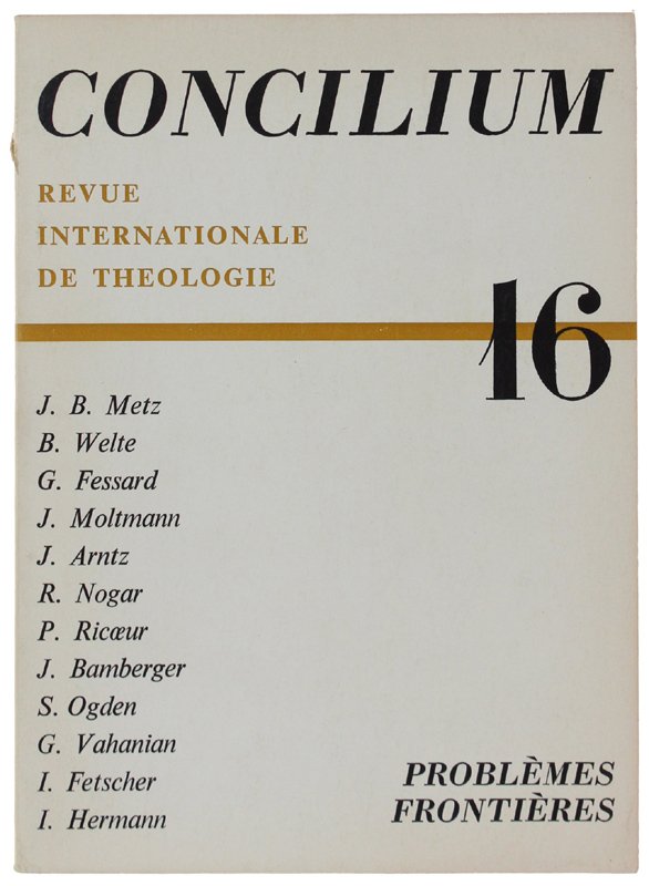 CONCILIUM. Revue Internationale de Théologie. N° 16 | Immagine principale