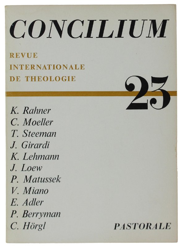 CONCILIUM. Revue Internationale de Théologie. N° 23 | Immagine principale