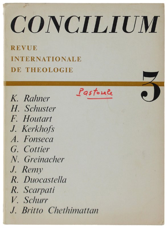 CONCILIUM. Revue Internationale de Théologie. N° 3 | Immagine principale