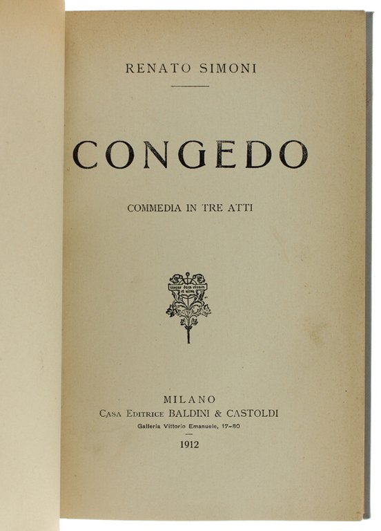 CONGEDO - Commedia in tre atti | Immagine Gallery 2