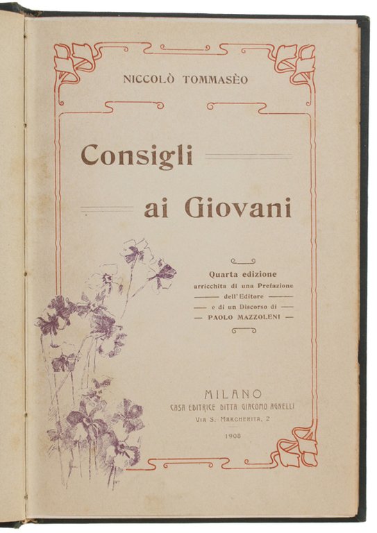 CONSIGLI AI GIOVANI [con bellissima legatura]
