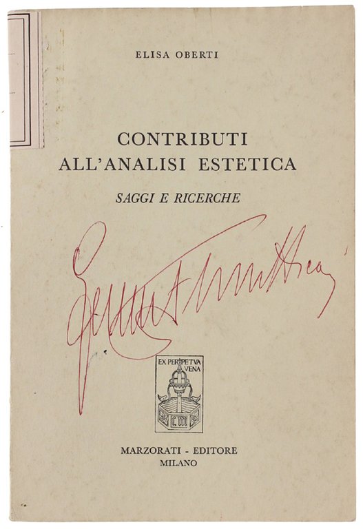 CONTRIBUTI ALL'ANALISI ESTETICA. Saggi e ricerche.