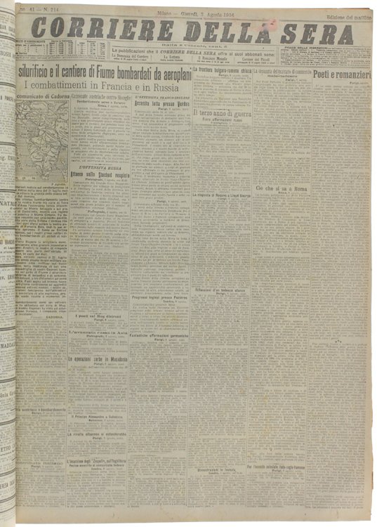 CORRIERE DELLA SERA - agosto 1916.
